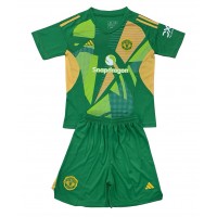 Camisa de time de futebol Manchester United Goleiro Replicas 2º Equipamento Infantil 2024-25 Manga Curta (+ Calças curtas)